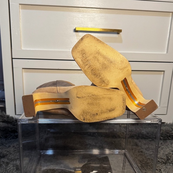 Sam Edelman Tan Suede Knee-High Block Heel Boots - Picture 5 of 5